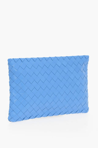 Woven Leather Pochette with Zip