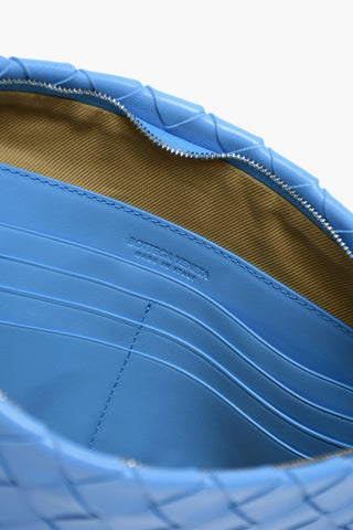 Woven Leather Pochette with Zip