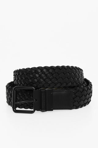 Two-toned Woven Leather Belt
