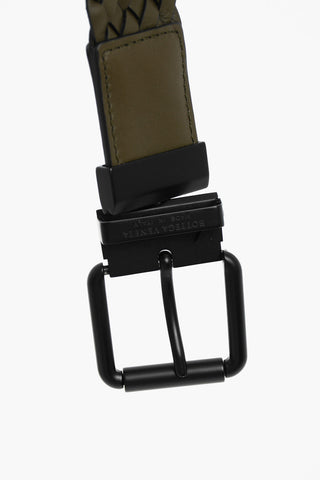 Two-toned Woven Leather Belt