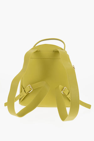 LOVE Eco Leather Solid-Color Backpack with Gold Logo