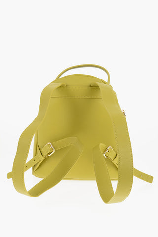 LOVE Eco Leather Solid-Color Backpack with Gold Logo