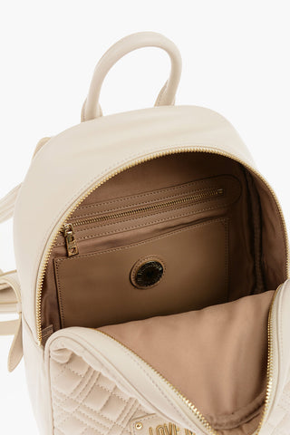 LOVE Quilted Faux Leather Backpack with Golden Logo