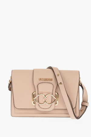 LOVE Borsa a Spalla LOVE BRIDGE in Ecopelle con Passante Doppio Cuore in Metallo