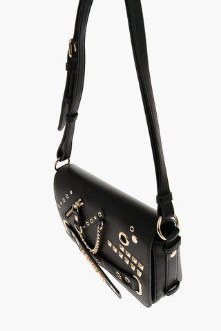 LOVE Faux Leather STARRY NIGHT Shoulder Bag with Studs and Golden Details