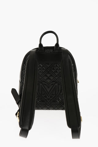 LOVE Quilted Faux Leather Backpack with Golden Logo
