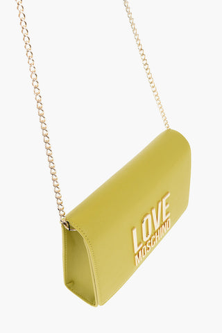 LOVE Faux Leather Bag with Chain Shoulder Strap