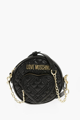 LOVE Quilted Faux Leather Bag with Heart-Shaped Pocket