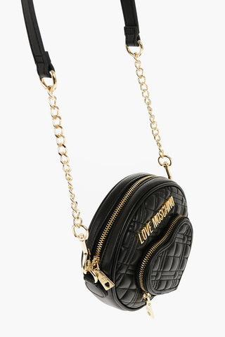 LOVE Quilted Faux Leather Bag with Heart-Shaped Pocket