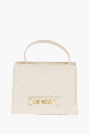 LOVE Gesteppte Tasche aus Kunstleder mit abnehmbarem Schulterriemen