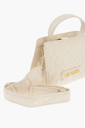 LOVE Quilted Faux Leather Bag with Removable Strap