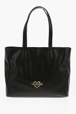 LOVE Faux Leather Tote Bag with Heart-Shaped Pouch