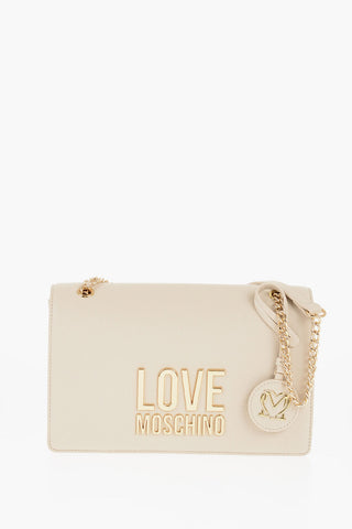 LOVE Faux Leather Shoulder Bag with Golden Details