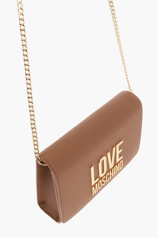 LOVE Faux Leather Bag with Chain Shoulder Strap