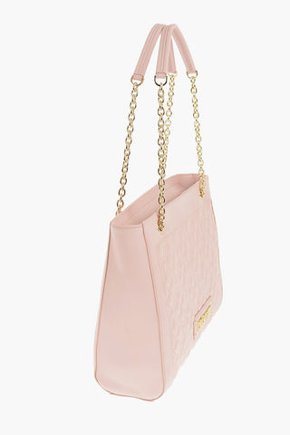 LOVE Quilted Faux Leather Shoulder Bag with Golden Logo