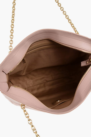 LOVE Quilted Faux Leather Shoulder Bag with Golden Logo