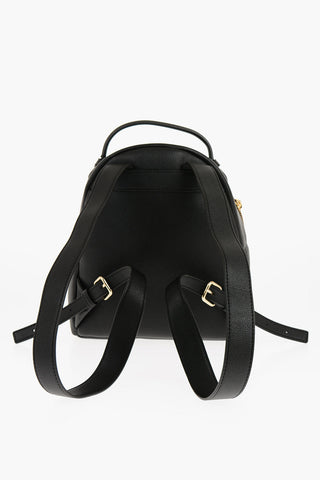 LOVE Zaino in Ecopelle a Tinta Unita con Logo Dorato