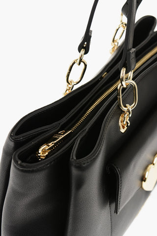 LOVE Faux Leather Tote Bag with Golden Logo
