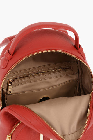 LOVE Eco Leather Solid-Color Backpack with Gold Logo