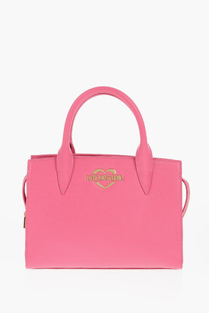 LOVE Borsa Tote in Tinta Unita con Logo Dorato