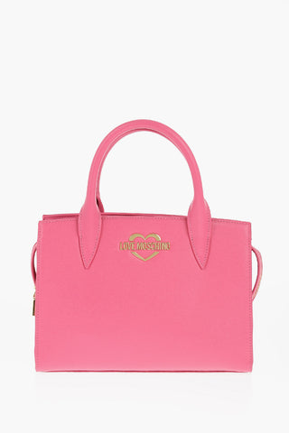 LOVE Borsa Tote in Tinta Unita con Logo Dorato