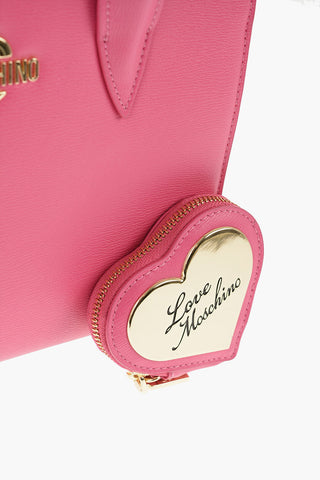 LOVE Borsa Tote in Tinta Unita con Logo Dorato