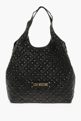 LOVE Quilted Faux Leather Bag with Matched Pouch