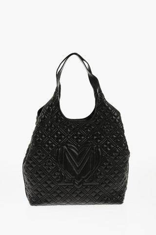 LOVE Quilted Faux Leather Bag with Matched Pouch