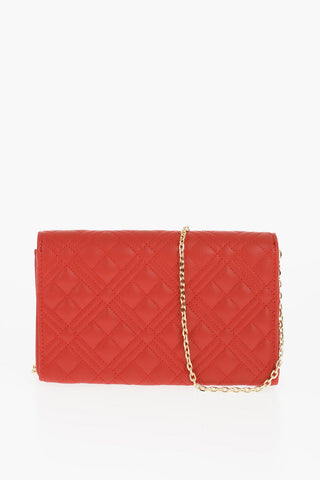 LOVE Quilted Faux Leather Bag with Golden Chain Shoulder Strap