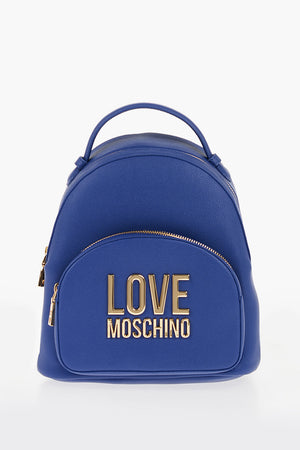 LOVE Eco Leather Solid-Color Backpack with Gold Logo