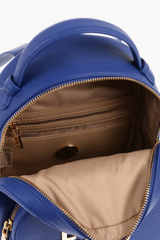 LOVE Eco Leather Solid-Color Backpack with Gold Logo