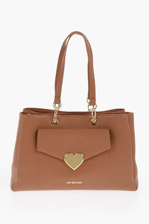 LOVE Tote-Bag aus Kunstleder mit goldenem Herz