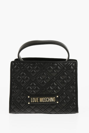 LOVE Quilted Faux Leather Bag with Removable Strap