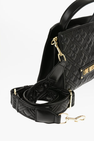 LOVE Quilted Faux Leather Bag with Removable Strap