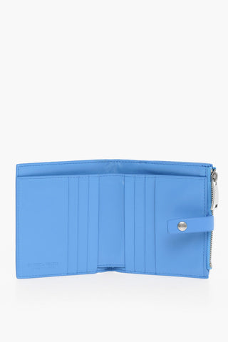Portafoglio Bifold in Pelle Intrecciata con Automatico