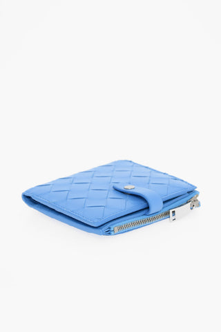 Portafoglio Bifold in Pelle Intrecciata con Automatico