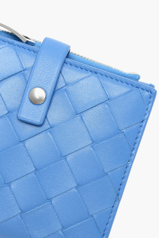Portafoglio Bifold in Pelle Intrecciata con Automatico
