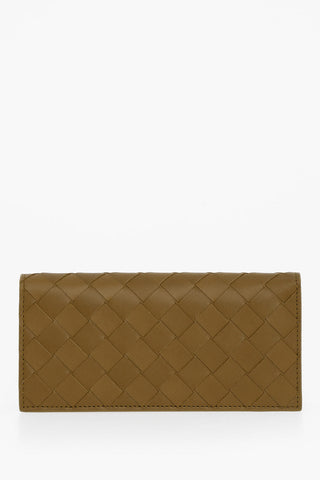 Portafoglio Bifold in Pelle Intrecciata