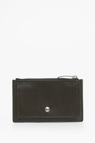 Portacarte in Pelle Intrecciata con Zip
