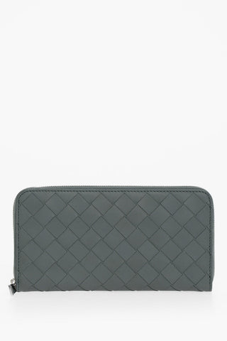 Portafoglio Lungo in Pelle Intrecciata