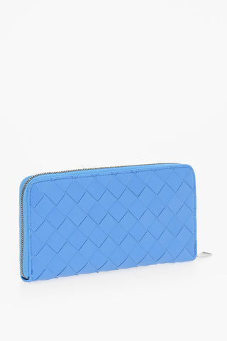 Portafoglio Bifold in Pelle Intrecciata con ZIp