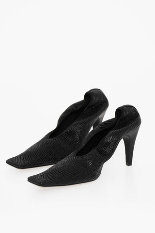 Squared Toe SHARPEI Crunch Leather Pumps 8,5cm