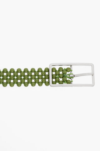 Cintura Elasticizata con Perline in Legno