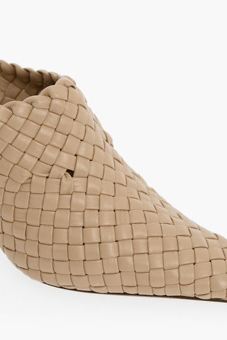 Spool Heel Woven Leather Mules 7cm