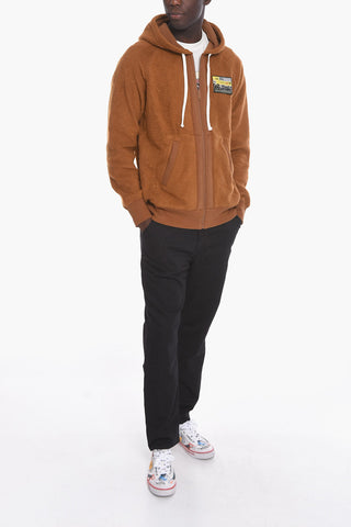 S-RUMMES Fleece Hoodie Sweatshirt with Logo Patch