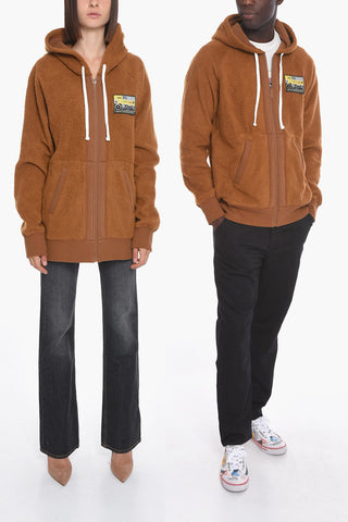 S-RUMMES Fleece Hoodie Sweatshirt with Logo Patch