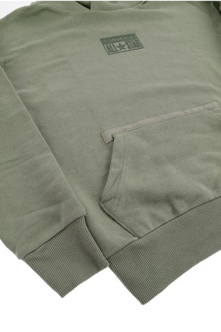 ALL STAR Felpa in Tinta Unita con Logo in Rilievo e Cappuccio