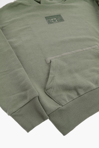 ALL STAR Felpa in Tinta Unita con Logo in Rilievo e Cappuccio