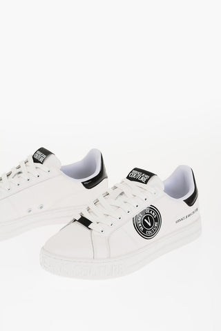 JEANS COUTURE Textured Leather COURT 88 Low Top Sneakers with Contrasting Details