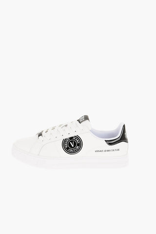 JEANS COUTURE Textured Leather COURT 88 Low Top Sneakers with Contrasting Details